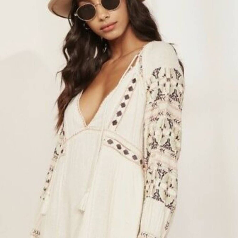 FREE PEOPLE all my life dress embroider